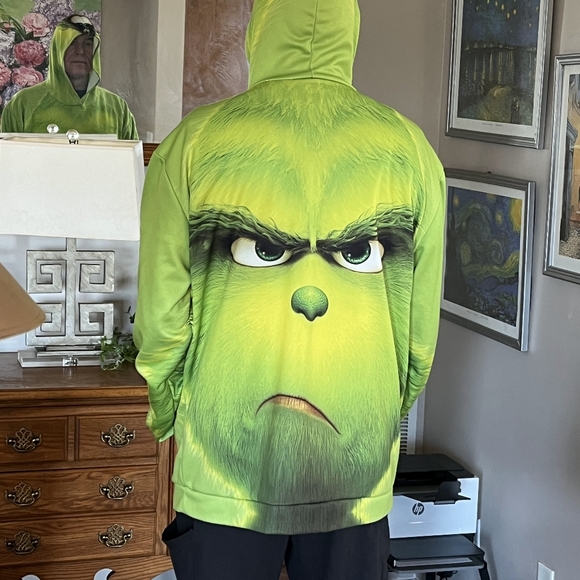 The Grinch Novelty Hoodie Size 5X Bright Green - Picture 2 of 7